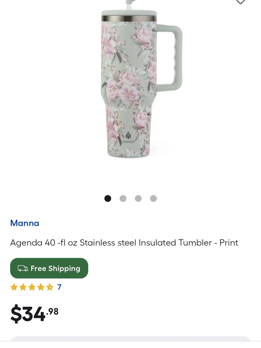 Pink 40oz Tumbler & Floral Manna 40oz Tumbler - Picture 4 of 4